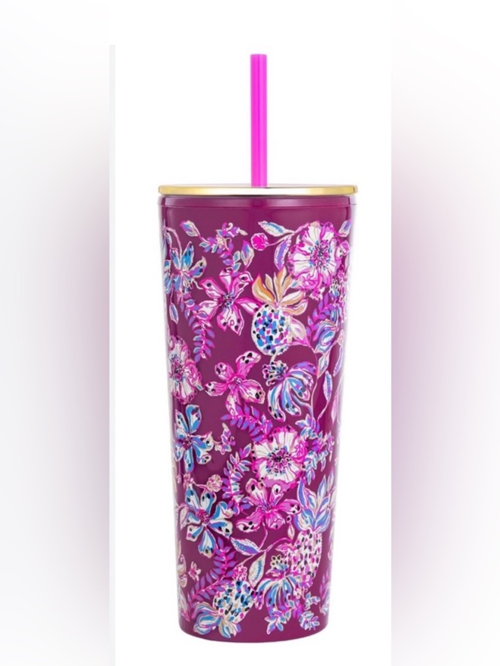 Lilly Pulitzer Tumbler 24oz Amerena Cherry Tropical with a Twist